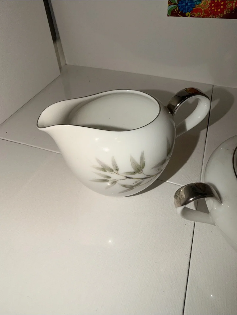 Empress China Bamboo Garden Creamer and Sugar Bowl